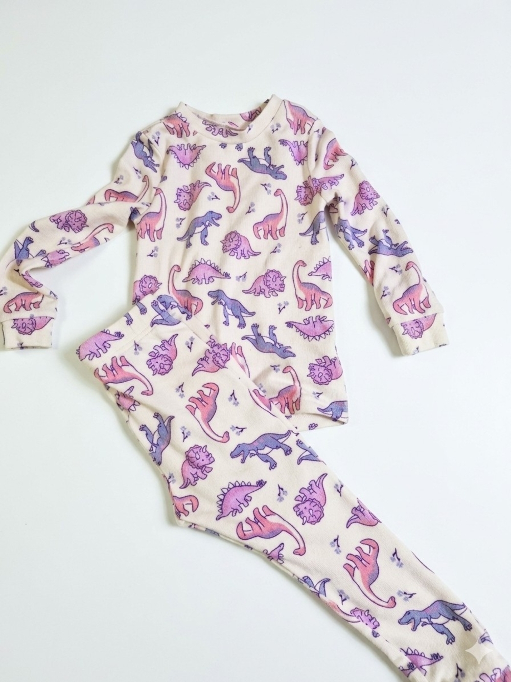 Toddler Girls Long Sleeve Dino Pajama Set - Cuddl Duds